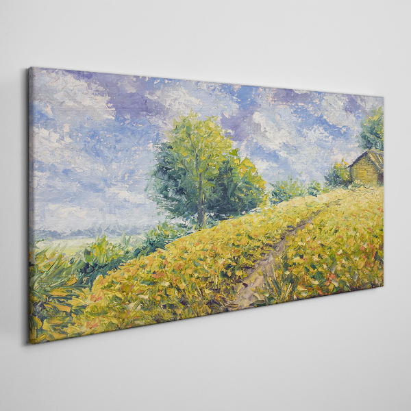 Summer field landscape Canvas wall art