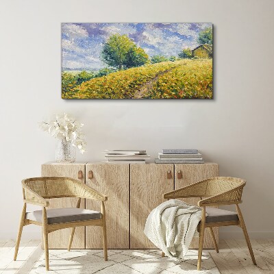 Summer field landscape Canvas wall art