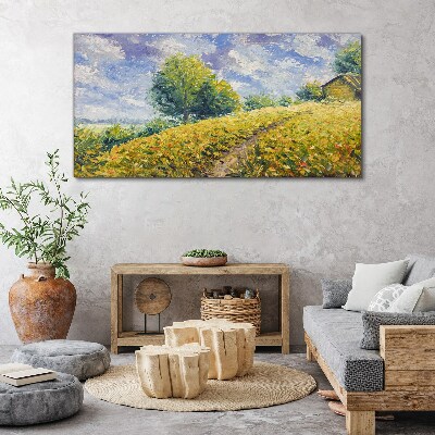 Summer field landscape Canvas wall art