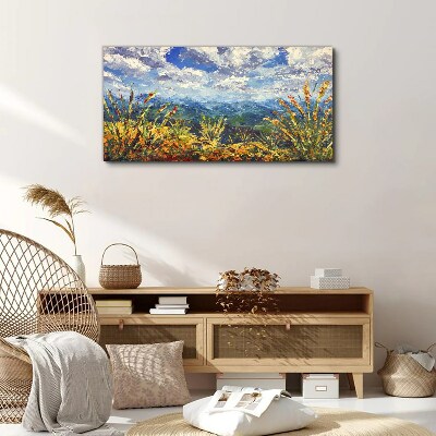 Landscape mountains clouds Canvas Wall art