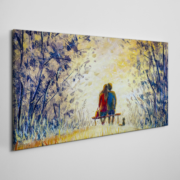 Family tree bench Canvas Wall art