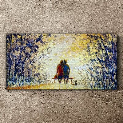 Family tree bench Canvas Wall art