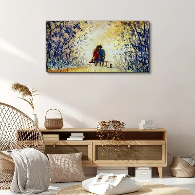 Family tree bench Canvas Wall art