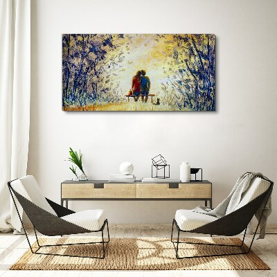 Family tree bench Canvas Wall art