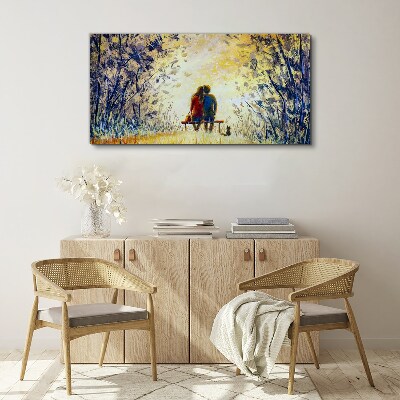 Family tree bench Canvas Wall art