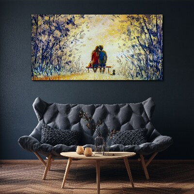 Family tree bench Canvas Wall art