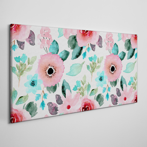 Floral pattern in delicate shades Canvas wall art