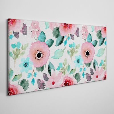 Floral pattern in delicate shades Canvas wall art