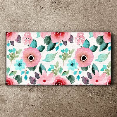 Floral pattern in delicate shades Canvas wall art