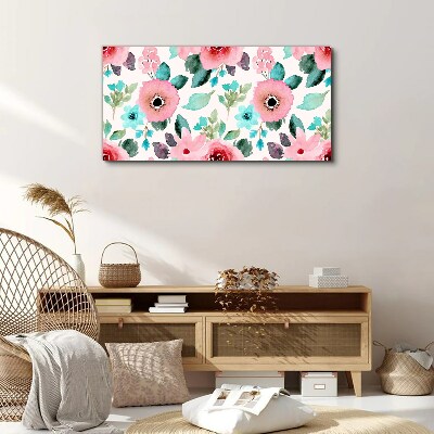 Floral pattern in delicate shades Canvas wall art