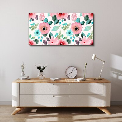 Floral pattern in delicate shades Canvas wall art