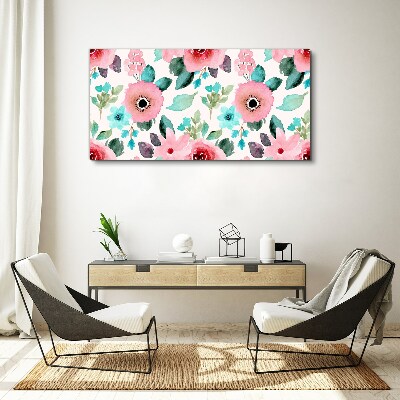 Floral pattern in delicate shades Canvas wall art