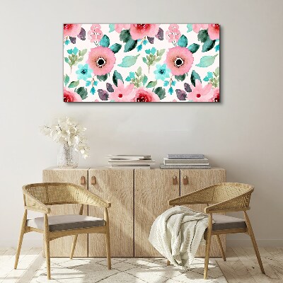 Floral pattern in delicate shades Canvas wall art