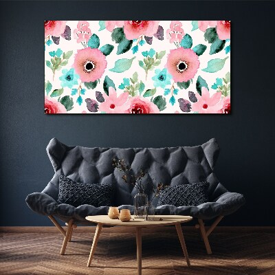 Floral pattern in delicate shades Canvas wall art