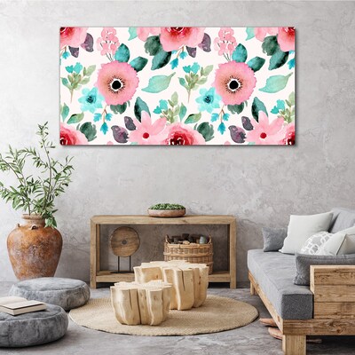 Floral pattern in delicate shades Canvas wall art
