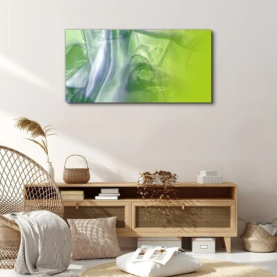 Transparency and Green Print on canvas