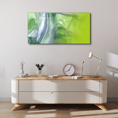 Transparency and Green Print on canvas