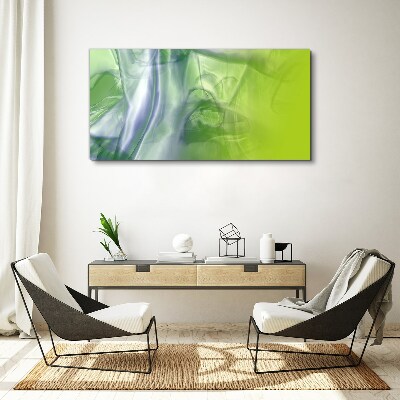 Transparency and Green Print on canvas