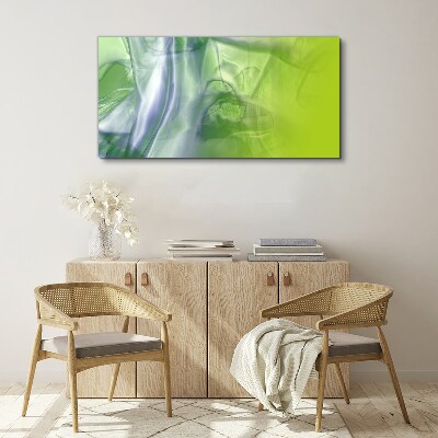 Transparency and Green Print on canvas