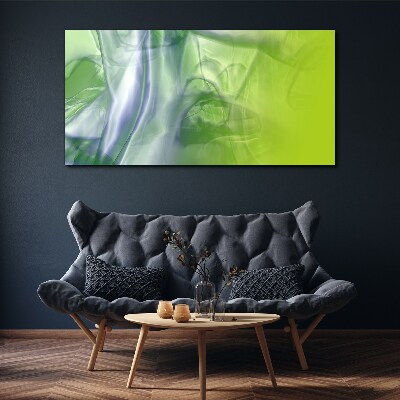 Transparency and Green Print on canvas