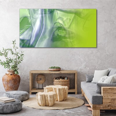 Transparency and Green Print on canvas