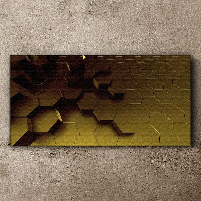 Golden hexagons Print on canvas