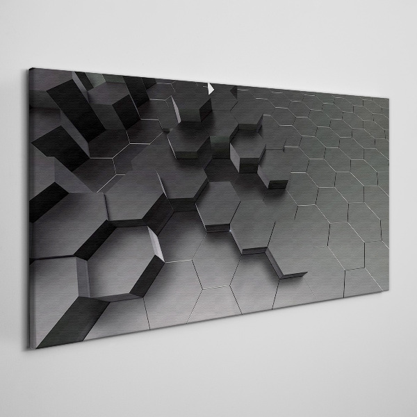 Geometric structures in shades of gray Canvas wall art