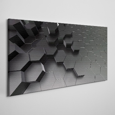 Geometric structures in shades of gray Canvas wall art