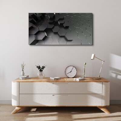 Geometric structures in shades of gray Canvas wall art