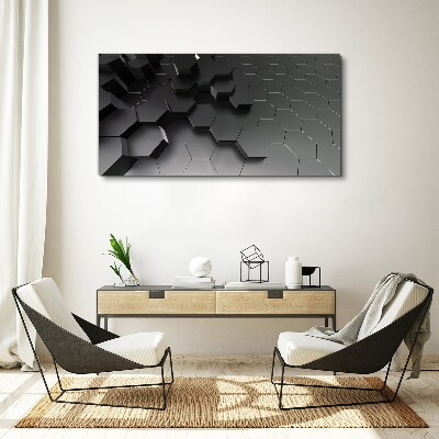 Geometric structures in shades of gray Canvas wall art
