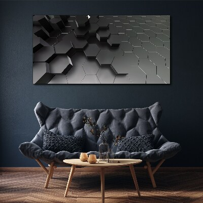 Geometric structures in shades of gray Canvas wall art