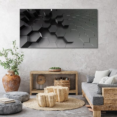 Geometric structures in shades of gray Canvas wall art