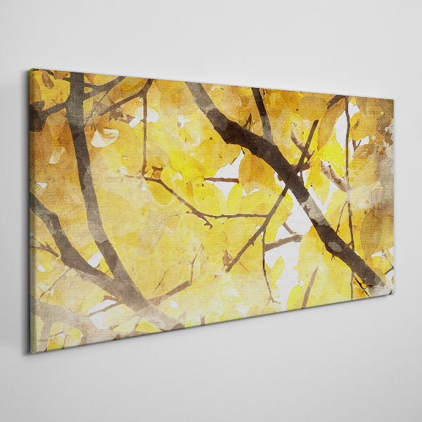 Golden leaves in the sun Print on canvas