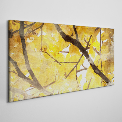 Golden leaves in the sun Print on canvas