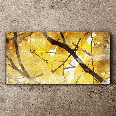 Golden leaves in the sun Print on canvas