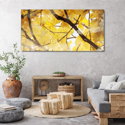 Golden leaves in the sun Print on canvas