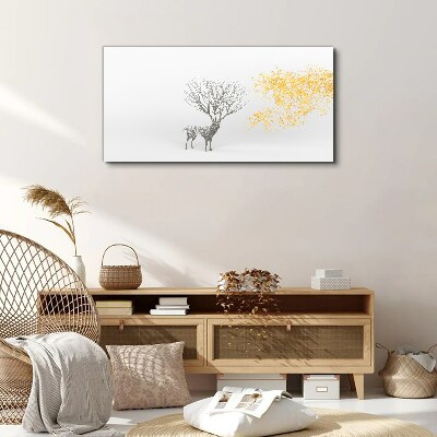 Abstract leaves deer Canvas Wall art