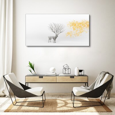 Abstract leaves deer Canvas Wall art