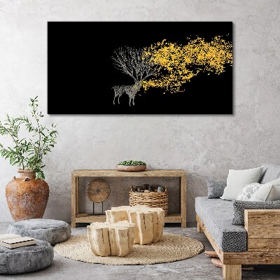 Abstract leaves deer Canvas Wall art