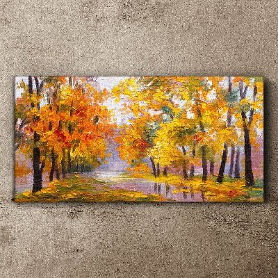 Abstraction forest autumn leaves Canvas Wall art