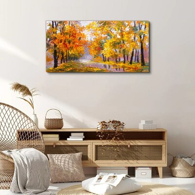 Abstraction forest autumn leaves Canvas Wall art