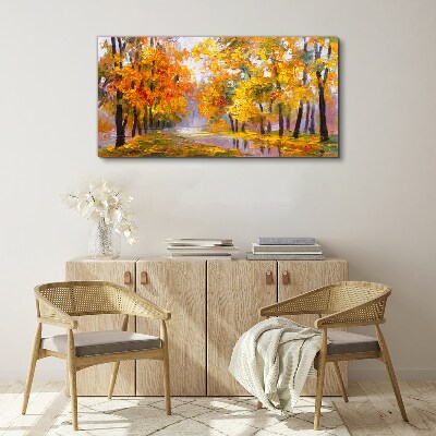 Abstraction forest autumn leaves Canvas Wall art