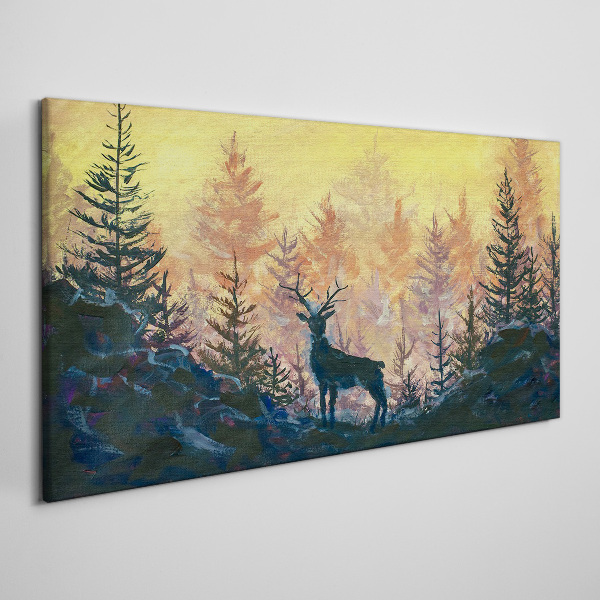 Golden Morning in the Forest Print on canvas