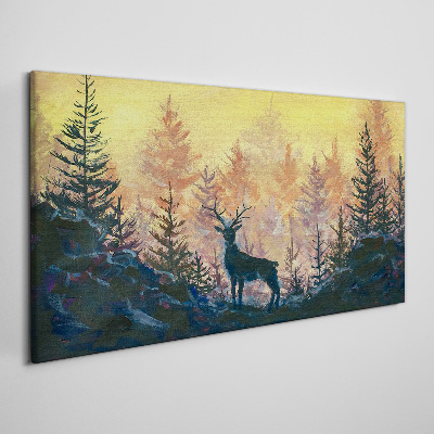 Golden Morning in the Forest Print on canvas