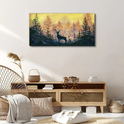 Golden Morning in the Forest Print on canvas