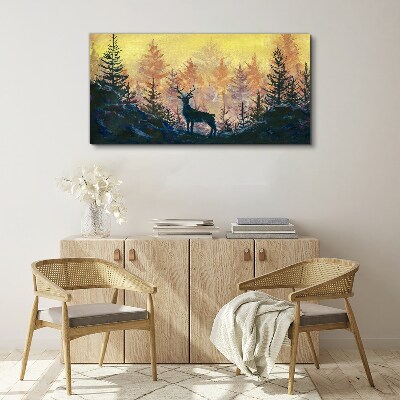 Golden Morning in the Forest Print on canvas