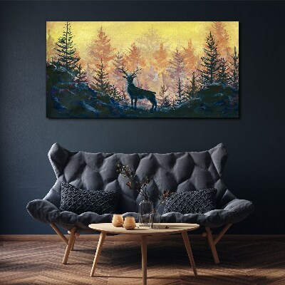 Golden Morning in the Forest Print on canvas