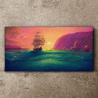 Sunset over the sea Canvas wall art