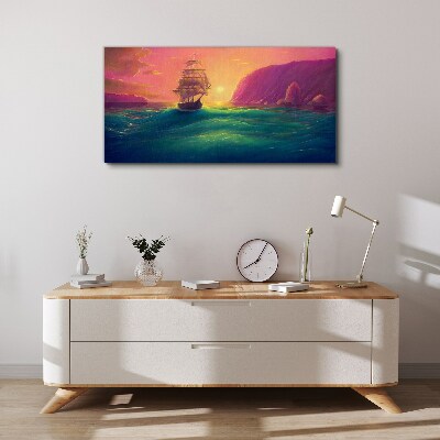 Sunset over the sea Canvas wall art