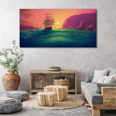 Sunset over the sea Canvas wall art